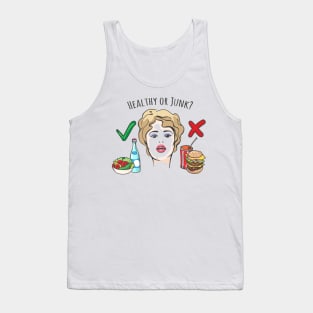 Healthy and Junk Food Concept Illustration Tank Top